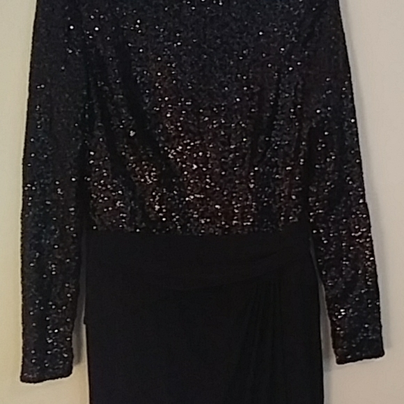 Ralph Lauren Black Sequined Jersey Dress - Picture 4 of 8